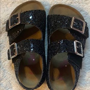 Black glitter toddler girl shoes